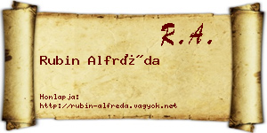 Rubin Alfréda névjegykártya